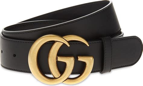 cinturino gucci nero|GUCCI Leather belt .